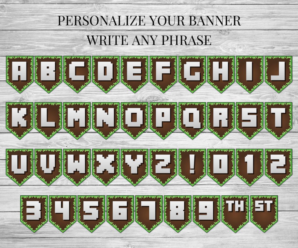 Printable Minecraft Birthday Party Banner Minecraft Birthday Party 