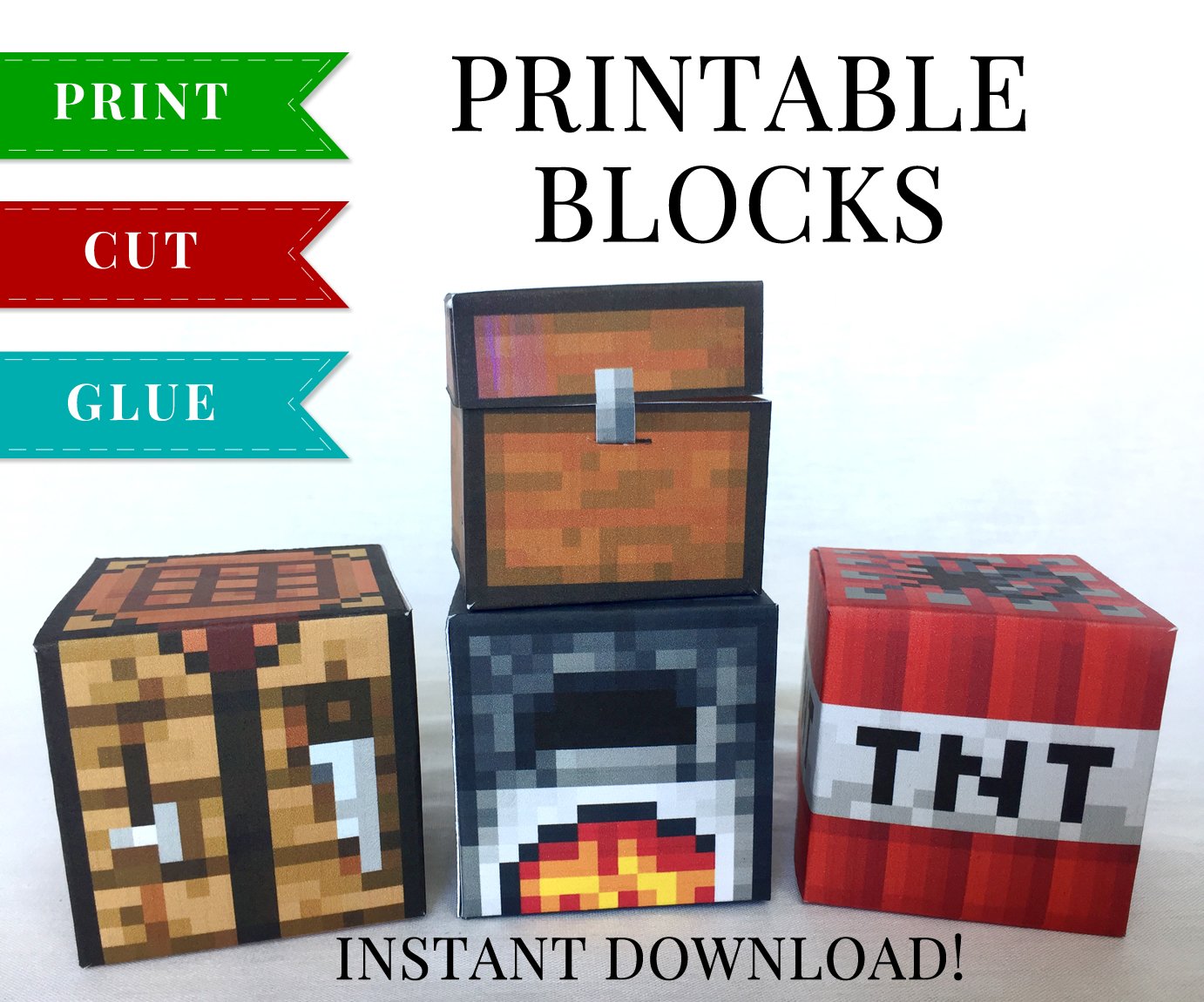 minecraft blocks papercraft bed