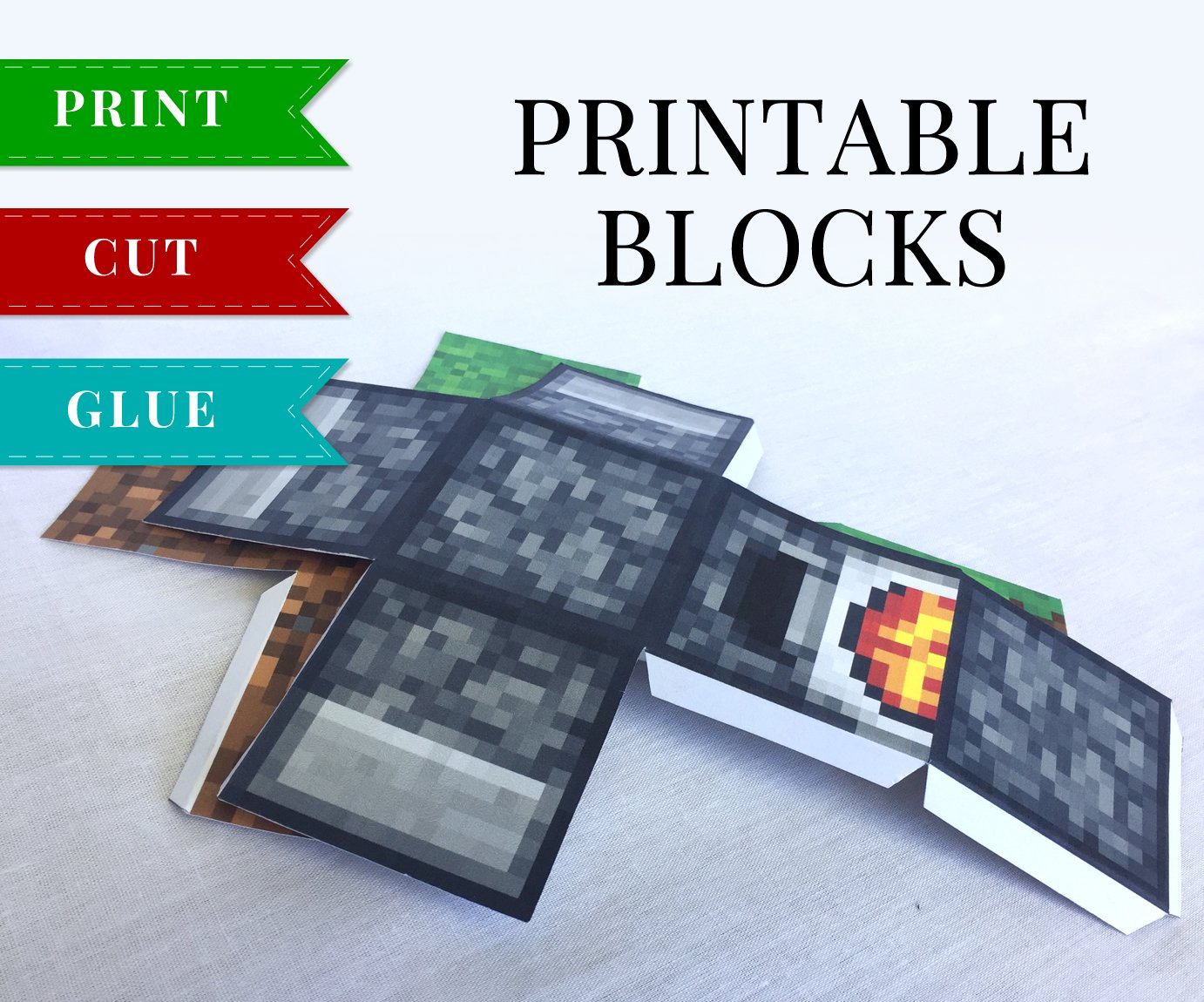 minecraft blocks papercraft characters