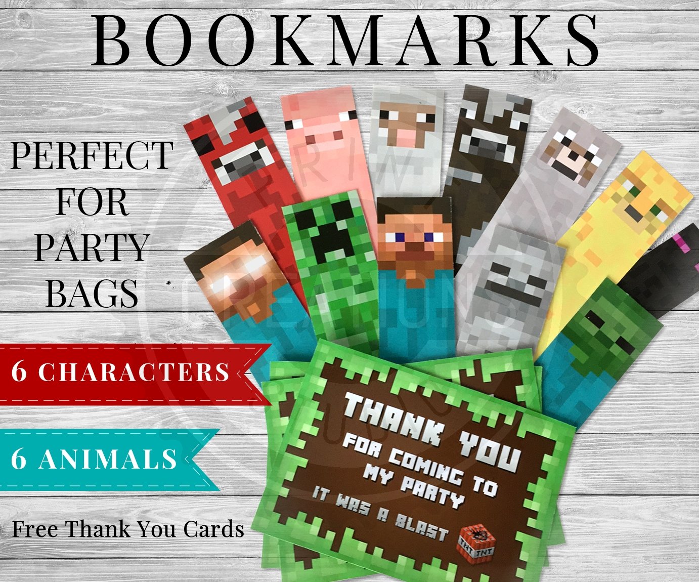 Printable Minecraft Bookmarks Minecraft Party Supplies