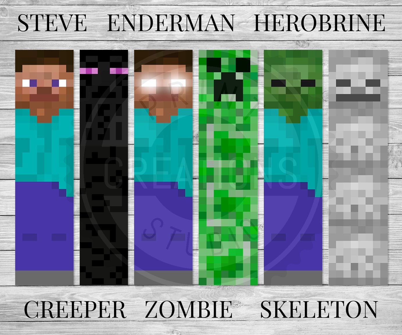 Printable Minecraft Bookmarks Minecraft Party Supplies
