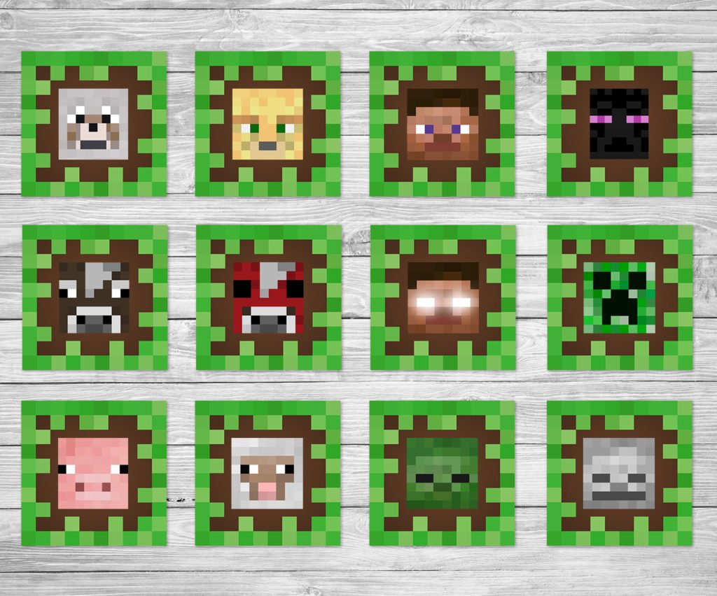 Printable Minecraft Cupcake Toppers Minecraft Birthday Party Supplies
