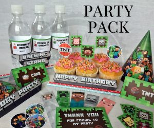 Printable Minecraft Water Bottle Labels by BrightOwlCreatives