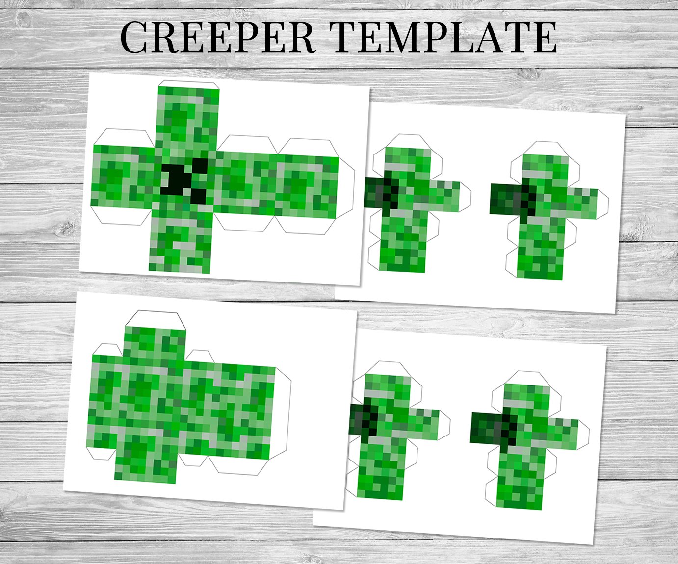 Minecraft Printable Steve & Creeper - Minecraft Birthday Party Supplies