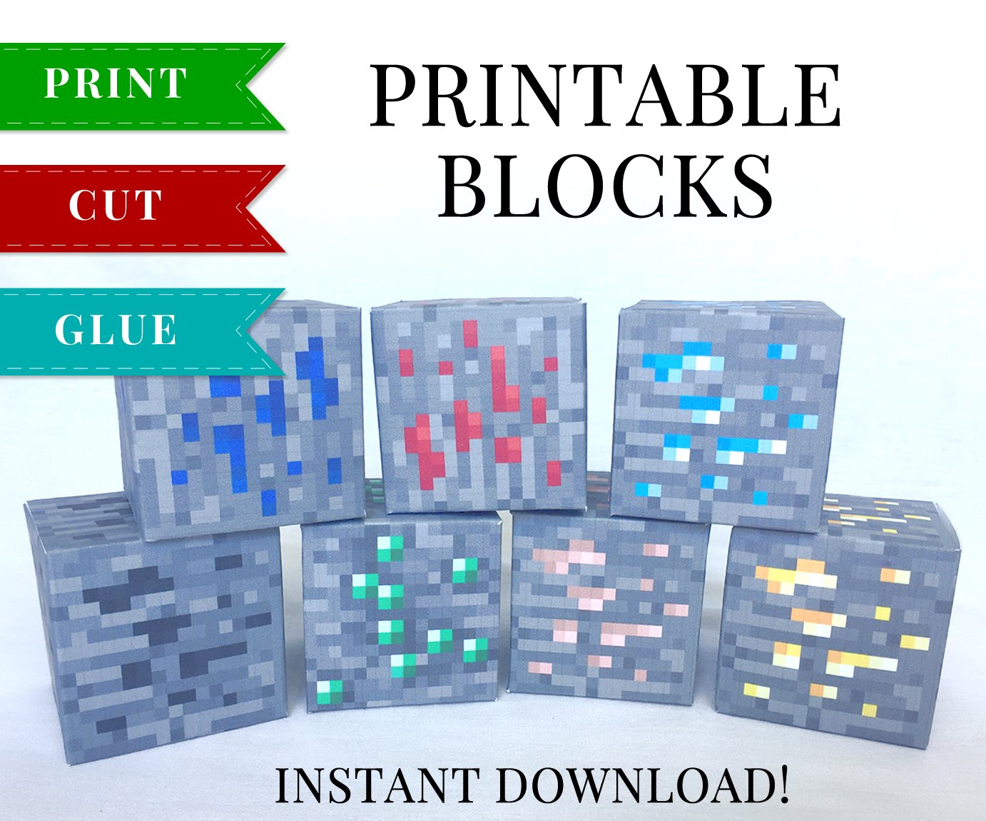 Printable paper crafts for Minecraft  Minecraft printables, Minecraft  blocks, Minecraft crafts